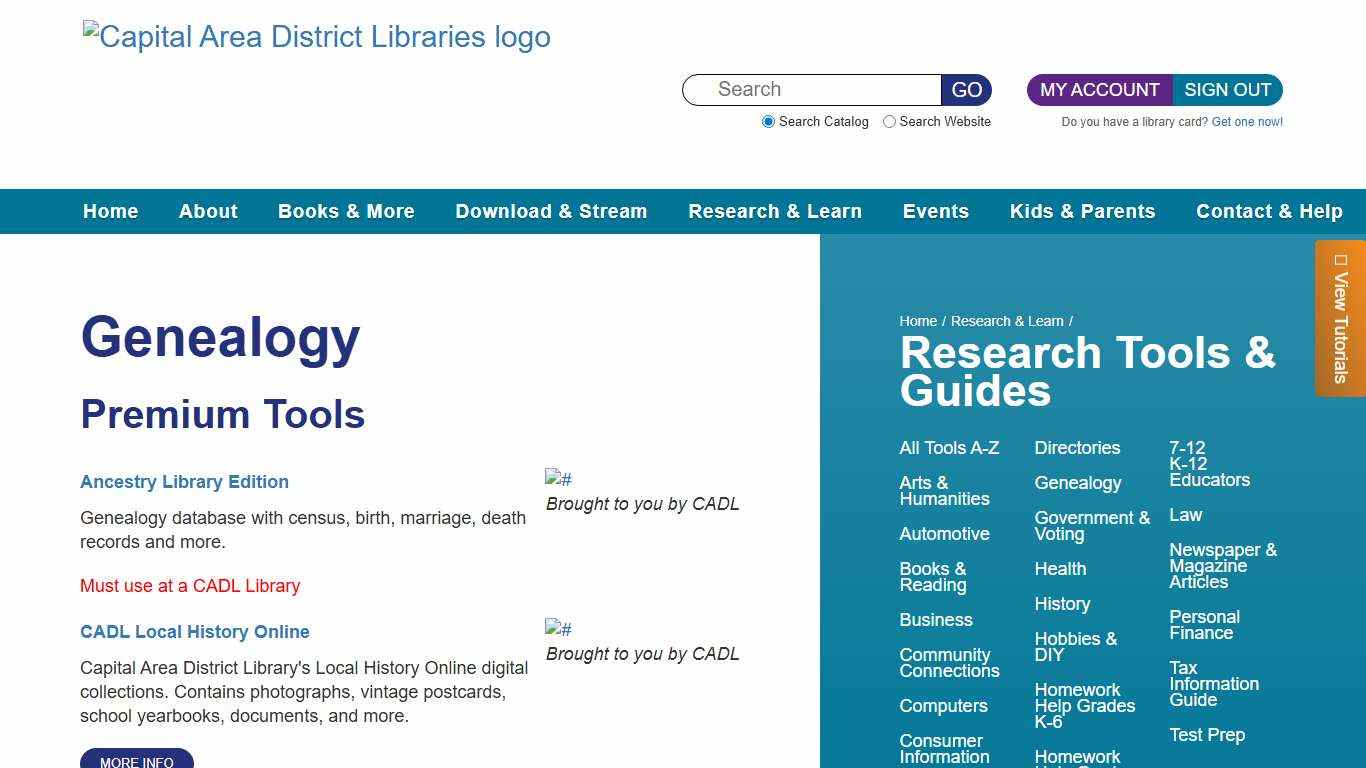Genealogy - Capital Area District Library